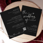 Convites Elegante do Código QR Moderno de Casamento Negro M<br><div class="desc">Este minimalista modelo de convite de casamento preto oferece uma estética moderna para casais experientes em tecnologia que buscam um design único e elegante. Esses convites para casamento imprimíveis do DIY são perfeitos para casais modernos e minimalistas, noivas e noivos do DIY, e aqueles que abraçam um estilo de vida...</div>