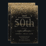 Convites Elegante Dourada Glitter 50ª Festa de aniversário<br><div class="desc">Este design elegante apresenta um fundo preto,  brilho dourado e letra personalizada de script. Que bela maneira de convidar seus convidados para esta ocasião especial.</div>