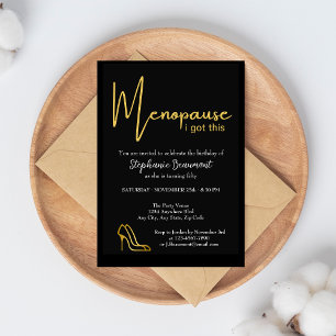 Convites Elegante Dourada Menopausa Eu Tenho Este 50º anive