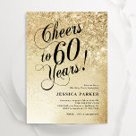 Convites Elegante Dourada Surpresa 60º aniversário<br><div class="desc">Surpresa elegante 60º convite de aniversário. Design elegante em ouro brilhante e preto. Possui fonte e confete de script de tipografia. Perfeito para uma comemoração de um dia de mulher na moda. Personalize com seus próprios detalhes. Envie-me uma mensagem se precisar de idade personalizada. Impressos convites Zazzle ou modelo de...</div>
