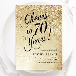 Convites Elegante Dourado 70 Birthday