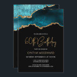 Convites Elegante Dourado Agate 60ª Festa de aniversário<br><div class="desc">Este 60º convite de aniversário da moda apresenta uma imagem de aquarela de um geode agado em tons de lacre com realces de ouro falsos. As palavras "60º Aniversário" aparecem na falsa brilha dourada em letra decorativa moderna de escrita manual. Personalize-o com o nome do honroso em texto dourado e...</div>