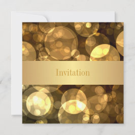Convites Elegante Dourado Bubbles 9 Evento Especial de Aniv