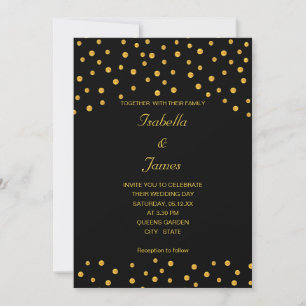 Convites Elegante Dourado Confetti