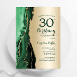Convites Elegante Dourado Emerald Green Agate aniversário d<br><div class="desc">Emerald Green e ouro agate aniversário de 30 anos convite de festas. Elegante design moderno com aquarela agate marble geode background, faux glitter gold e typografia script font. Trendy convida o cartão perfeito para uma comemoração de dia das mulheres na moda. Impressos convites Zazzle ou modelo de impressão digital instantânea...</div>