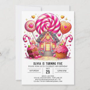 Convites Elegante Dreamy Candyland Digital Birthday