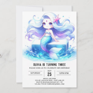 Convites Elegante Dreamy Mermaid Birthday