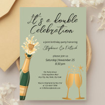 Elegante Dupla Celebração Verde Aniversário