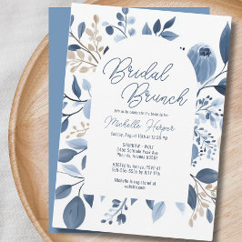 Convites Elegante Dusty Blue Floral Boho Bridal Brunch