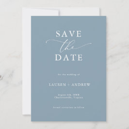 Convites Elegante Dusty Blue Salve a Data