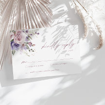 Elegante Dusty Mauve & Lavanda Wedding RSVP