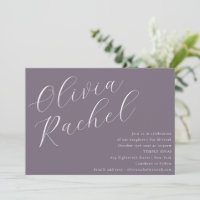 Elegante Dusty Script Purple Minimamente Bat Mitzv