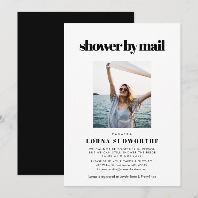 Convites Elegante e Chá de panela por email (Frente/Verso)