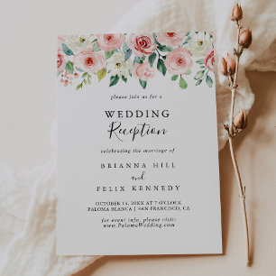 Convites Elegante e Delicada Recepção de Casamento Floral d