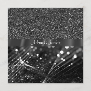 Convites ELEGANTE E MODERNO CASAMENTO DIVIDIDO preto e bran