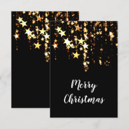 Convites elegante e moderno estrelas de ouro de Natal Feliz