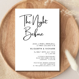 Convites Elegante e Moderno Jantar da Véspera do Ensaio