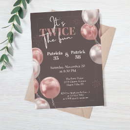 Convites Elegante É um aniversário conjunto duas vezes dive