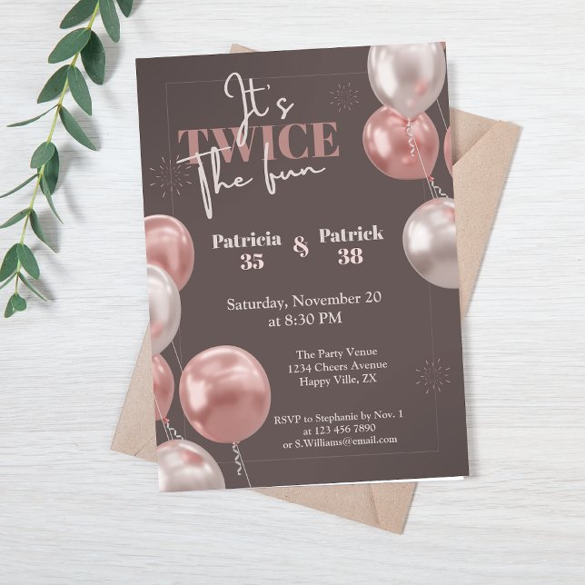 Convites Elegante É um aniversário conjunto duas vezes dive (Criador carregado)