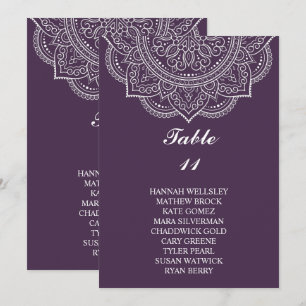 Convites Elegante EggPlant Paisley Wedding Seating Chart