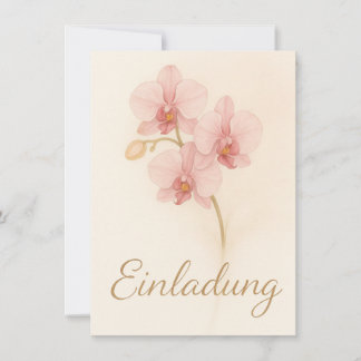 Convites Elegante Einladungskarte mit zarten rosa Orchideen