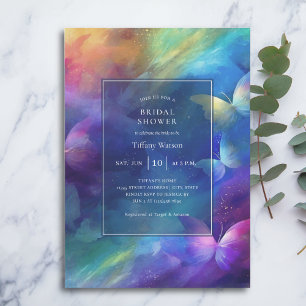 Convites Elegante Ele Me Dá Chá de panela De Borboletas