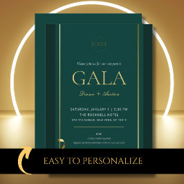 Convites Elegante Elegante Dourado Gala Fundraking