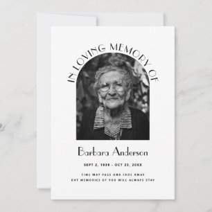 Convites Elegante Em Memória Encantadora Foto Memorial Fune