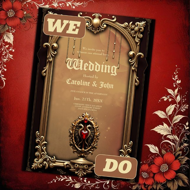 Convites Elegante emblema cardíaco luxuoso. (Criador carregado)