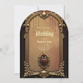 Convites Elegante emblema cardíaco luxuoso.