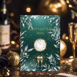 Convites Elegante Emerald e Silver no Ano Novo