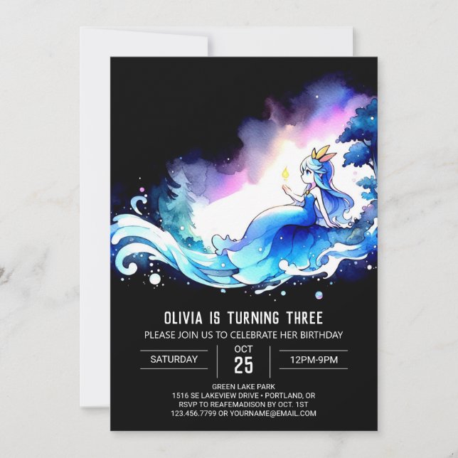 Convites Elegante Encantada Princesa Birthday (Frente)