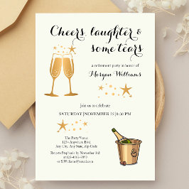 Convites Elegante Engraçado Cheia Lágrimas de Risos Retirad