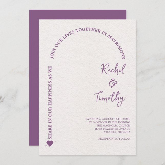 Convites Elegante enquadrado no casamento rosa-quente com f (Frente/Verso)