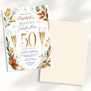 Convites Elegante Envelhecido à Perfeição Aniversário de 50