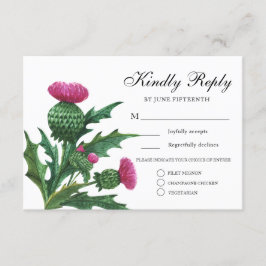 Convites Elegante Escocês Thistle Meal Choice RSVP