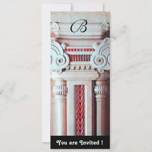 Convites ELEGANTE ESTILO DECORATIVO ,vermelho branco preto (Frente)