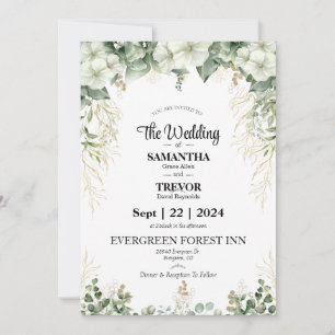 Convites Elegante Eternidade Dia de Casamento