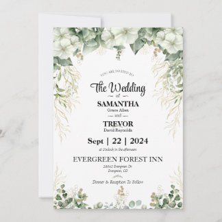 Convites Elegante Eternidade Dia de Casamento