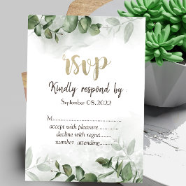 Convites Elegante Eucalipto em Aquarela RSVP