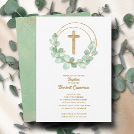 Convites Elegante Eucalyptus Baptism