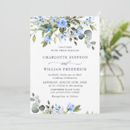 Convites Elegante Eucalyptus Blue Rosa Casamento Verde