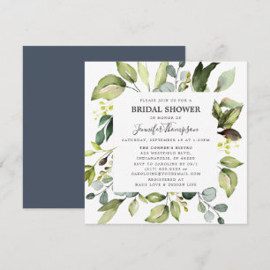 Convites Elegante Eucalyptus com Chá de panela Verde