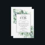 Convites Elegante Eucalyptus Greenery 60º Aniversário<br><div class="desc">Um elegante convite de aniversário 60º,  com um eucalipto botânico verde,  acompanhado de um estilo clássico gravado,  tipografia de rosto aberto.</div>