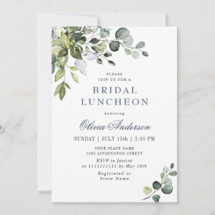 Convites Elegante Eucalyptus Greenery Bridal Luncheon