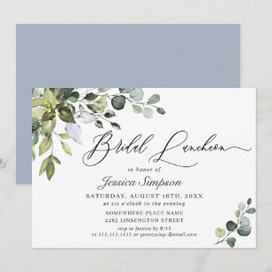 Convites Elegante Eucalyptus Greenery Bridal Luncheon