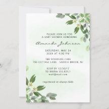 Elegante Eucalyptus Greenery Chá de fraldas Sucule