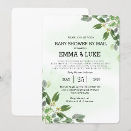 Convites Elegante Eucalyptus Greenery Chá de fraldas Sucule