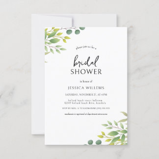 Convites Elegante Eucalyptus Greenery Chá de panela Invitat