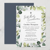 Elegante Eucalyptus Greenery Primeira Santa Comunh